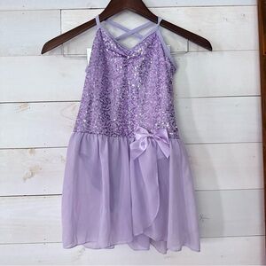Lilac Sequin Kids Dance Costume Dress Girls‎ Size XL